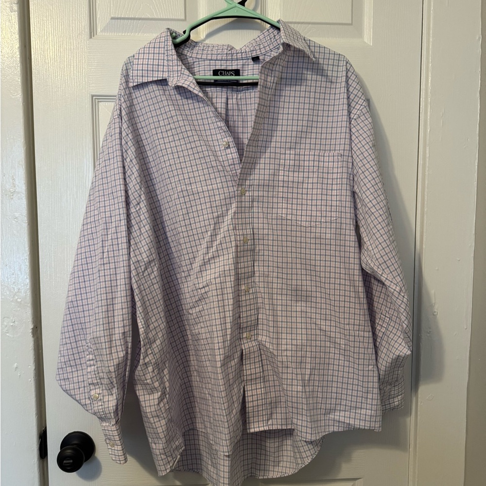 Classic Men's Checkered Shirt by Croft & Barrow - Pink and Blue